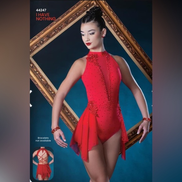 Glamour Dresses & Skirts - Glamour Red Rhinestone dance costume